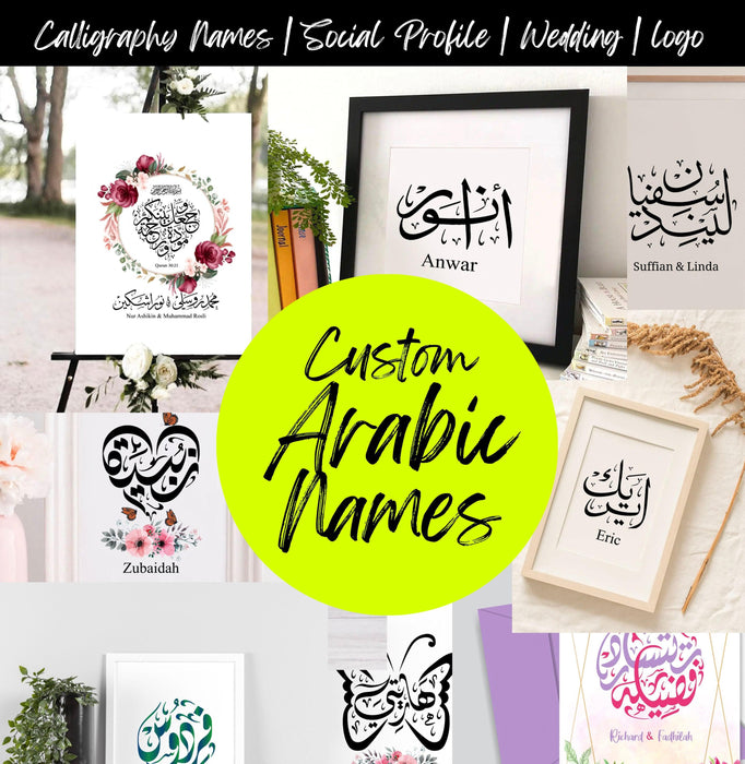 Personalized Arabic Calligraphy Art Custom Arabic Handwritten Khat to Digital